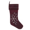 Burgundy Polysilk Dupioni Silver Bead And Sequin Sparkle Decorative Christmas Stocking -Winter Decor Hub QTX17122