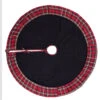 Black Red Plaid And Pleated Duckcloth Scotsman Decorative Christmas Tree Skirt -Winter Decor Hub QTX17141