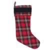 Red Black And White Plaid Duckcloth Scotsman Decorative Christmas Stocking -Winter Decor Hub QTX17142