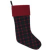 Green Red And Black Plaid Duckcloth Highlands Decorative Christmas Stocking -Winter Decor Hub QTX17152