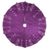 60 Inch Purple Polysilk Dupioni Crystal And Sequin Romance Collection Christmas Tree Skirt 2 60 Inch Purple Polysilk Dupioni Crystal And Sequin Romance Collection Christmas Tree Skirt -Winter Decor Hub QTX17281