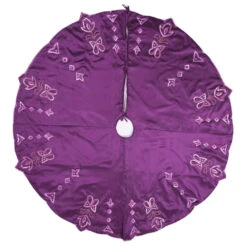 60 Inch Purple Polysilk Dupioni Crystal And Sequin Romance Collection Christmas Tree Skirt