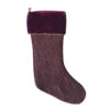 Purple And Tan Cotton Velvet Brocade Baroque Decorative Christmas Stocking -Winter Decor Hub QTX17292