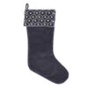 Gray Plush Cotton Velvet Pearl And Crystal Blue Pearl Decorative Christmas Stocking 2 Gray Plush Cotton Velvet Pearl And Crystal Blue Pearl Decorative Christmas Stocking -Winter Decor Hub QTX17342