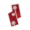 Red White Snowflake Cotton Duck Cloth Felt Flakes Decorative Christmas Table Runner -Winter Decor Hub QTX17352