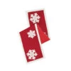 Red And White Snowflake Cotton Duck Cloth Felt Flakes Decorative Christmas Table Runner