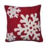 18 Inch Red And White Snowflake Cotton Duck Cloth Felt Flakes Decorative Christmas Pillow 2 18 Inch Red And White Snowflake Cotton Duck Cloth Felt Flakes Decorative Christmas Pillow -Winter Decor Hub QTX17354