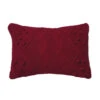 14 Inch Red Hand-knit Cotton Cable French Knot Cushion Decorative Christmas Pillow -Winter Decor Hub QTX17561