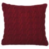 18 Inch Red Hand-knit Cotton Cable Cushion Decorative Christmas Pillow -Winter Decor Hub QTX17581