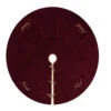 60 Inch Burgundy Cotton Velvet Embroidered Motif With Gold Twist Cord Noel Decorative Christmas Tree Skirt 2 60 Inch Burgundy Cotton Velvet Embroidered Motif With Gold Twist Cord Noel Decorative Christmas Tree Skirt -Winter Decor Hub QTX17621