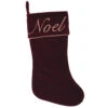 Burgundy Cotton Velvet Embroidered Motif Cuff And Gold Twist Cord Noel Decorative Christmas Stocking 1 Burgundy Cotton Velvet Embroidered Motif Cuff And Gold Twist Cord Noel Decorative Christmas Stocking -Winter Decor Hub QTX17622