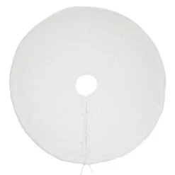 60 Inch Snow White Faux Fur Fox Decorative Christmas Tree Skirt