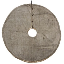 60 Inch Brown Black And White Rich Faux Fur Snow Deer Decorative Christmas Tree Skirt