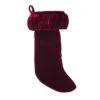 Burgundy Elegant Sheen Plush Wine Velvet Decorative Christmas Stocking -Winter Decor Hub QTX17770