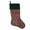 20 Inch Green And Red Sequin Diamond Decorative Christmas Stocking -Winter Decor Hub QTX191504