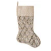 20 Inch Champagne Sequin Diamond Decorative Christmas Stocking -Winter Decor Hub QTX191638