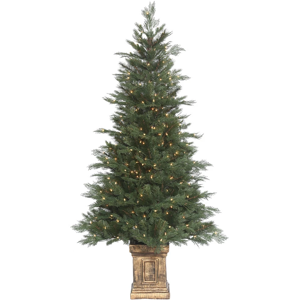 6 Foot Cedar Mixed Pine Artificial Potted Christmas Tree 300 DuraLit Incandescent Clear Mini Lights 3 6 Foot Cedar Mixed Pine Artificial Potted Christmas Tree 300 DuraLit Incandescent Clear Mini Lights