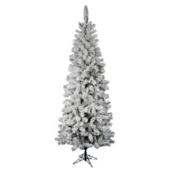 4.5 Foot Flocked Pacific Pencil Artificial Christmas Tree Unlit