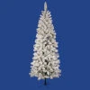 5.5 Foot Flocked Pacific Pencil Artificial Christmas Tree 200 DuraLit Clear Lights 2 5.5 Foot Flocked Pacific Pencil Artificial Christmas Tree 200 DuraLit Clear Lights -Winter Decor Hub a100356