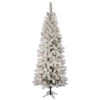 7.5 Foot Flocked Pacific Pencil Artificial Christmas Tree 400 DuraLit Clear Lights 2 7.5 Foot Flocked Pacific Pencil Artificial Christmas Tree 400 DuraLit Clear Lights -Winter Decor Hub a100376