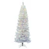 6.5 Foot White Salem Pencil Pine Artificial Christmas Tree 200 LED Multi Lights -Winter Decor Hub a103267led