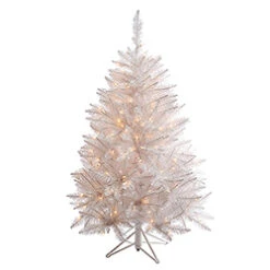 4.5 Foot Sparkle White Spruce Artificial Christmas Tree 200 LED Warm White Lights