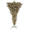 7.5 Foot Champagne Upside Down Artificial Christmas Tree 500 DuraLit Clear Lights -Winter Decor Hub a107776
