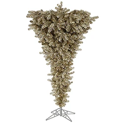 7.5 Foot Champagne Upside Down Artificial Christmas Tree 500 DuraLit Clear Lights 3 7.5 Foot Champagne Upside Down Artificial Christmas Tree 500 DuraLit Clear Lights