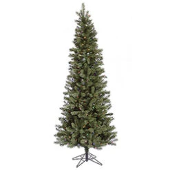 4.5 Foot Blue Albany Slim Artificial Christmas Tree 150 DuraLit Incandescent Multi Color Mini Lights