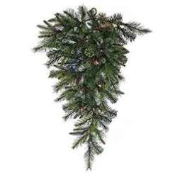 36 Inch Cashmere Artificial Christmas Teardrop 50 LED Multi Lights