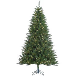 7.5 Foot Lincoln Fir Artificial Christmas Tree 500 DuraLit Incandescent Clear Mini Lights