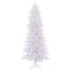 6.5 Foot Crystal White Slim Artificial Christmas Tree 400 LED Multi Lights 2 6.5 Foot Crystal White Slim Artificial Christmas Tree 400 LED Multi Lights -Winter Decor Hub a135667led