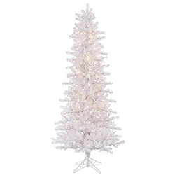 7.5 Foot Crystal White Slim Artificial Christmas Tree 500 DuraLit Multi Lights 3 7.5 Foot Crystal White Slim Artificial Christmas Tree 500 DuraLit Multi Lights