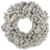 36 Inch Flocked Kodiak Wreath 100 LED Warm White And 15 LED G40 Lights -Winter Decor Hub a146937led