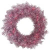 5 Foot Orchid Pink Tinsel Artificial Christmas Wreath 200 Pink Lights -Winter Decor Hub a147161