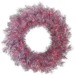 5 Foot Orchid Pink Tinsel Artificial Christmas Wreath 200 Pink Lights 3 5 Foot Orchid Pink Tinsel Artificial Christmas Wreath 200 Pink Lights