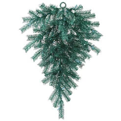 36 Inch Aqua Tinsel Artificial Christmas Teardrop Unlit