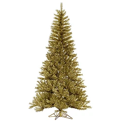 5.5 Foot Gold And Silver Tinsel Artificial Christmas Tree Unlit 3 5.5 Foot Gold And Silver Tinsel Artificial Christmas Tree Unlit