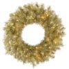24 Inch Gold Silver Tinsel Artificial Christmas Wreath 50 DuraLit Incandescent Clear Mini Lights 2 24 Inch Gold Silver Tinsel Artificial Christmas Wreath 50 DuraLit Incandescent Clear Mini Lights -Winter Decor Hub a147725