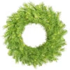 36 Inch Lime Green Tinsel Artificial Halloween Wreath 100 Lime Lights -Winter Decor Hub a147937