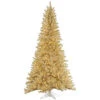 4.5 Foot White And Gold Tinsel Artificial Christmas Tree 200 Clear Lights -Winter Decor Hub a148046