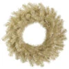 24 Inch Gold White Tinsel Artificial Christmas Wreath Unlit -Winter Decor Hub a148124
