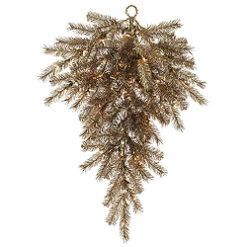 36 Inch Metal Mixed Tinsel Teardrop 50 Clear Lights