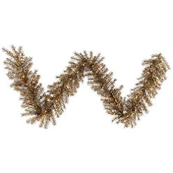 9 Foot Metal Mixed Tinsel Garland 100 Clear Lights