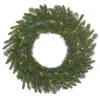 36 Inch Durango Spruce Wreath 100 LED Warm White Lights -Winter Decor Hub a154337led