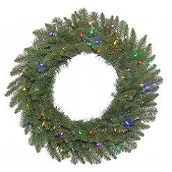 36 Inch Durango Spruce Wreath 100 LED Multi Lights