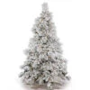 4.5 Foot Flocked Alberta Artificial Christmas Tree With Cones 250 DuraLit Clear Lights -Winter Decor Hub a155246