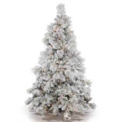 15 Foot Flocked Alberta Artificial Commercial Christmas Tree With Cones 3200 LED M5 Italian Warm White Mini Lights