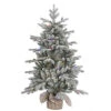 4 Foot Frosted Sable Pine Artificial Christmas Tree 100 LED M5 Italian Multi Color Mini Lights -Winter Decor Hub a156642led