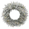 24 Inch Frosted Sable Wreath 50 DuraLit Clear Lights 1 24 Inch Frosted Sable Wreath 50 DuraLit Clear Lights -Winter Decor Hub a156825